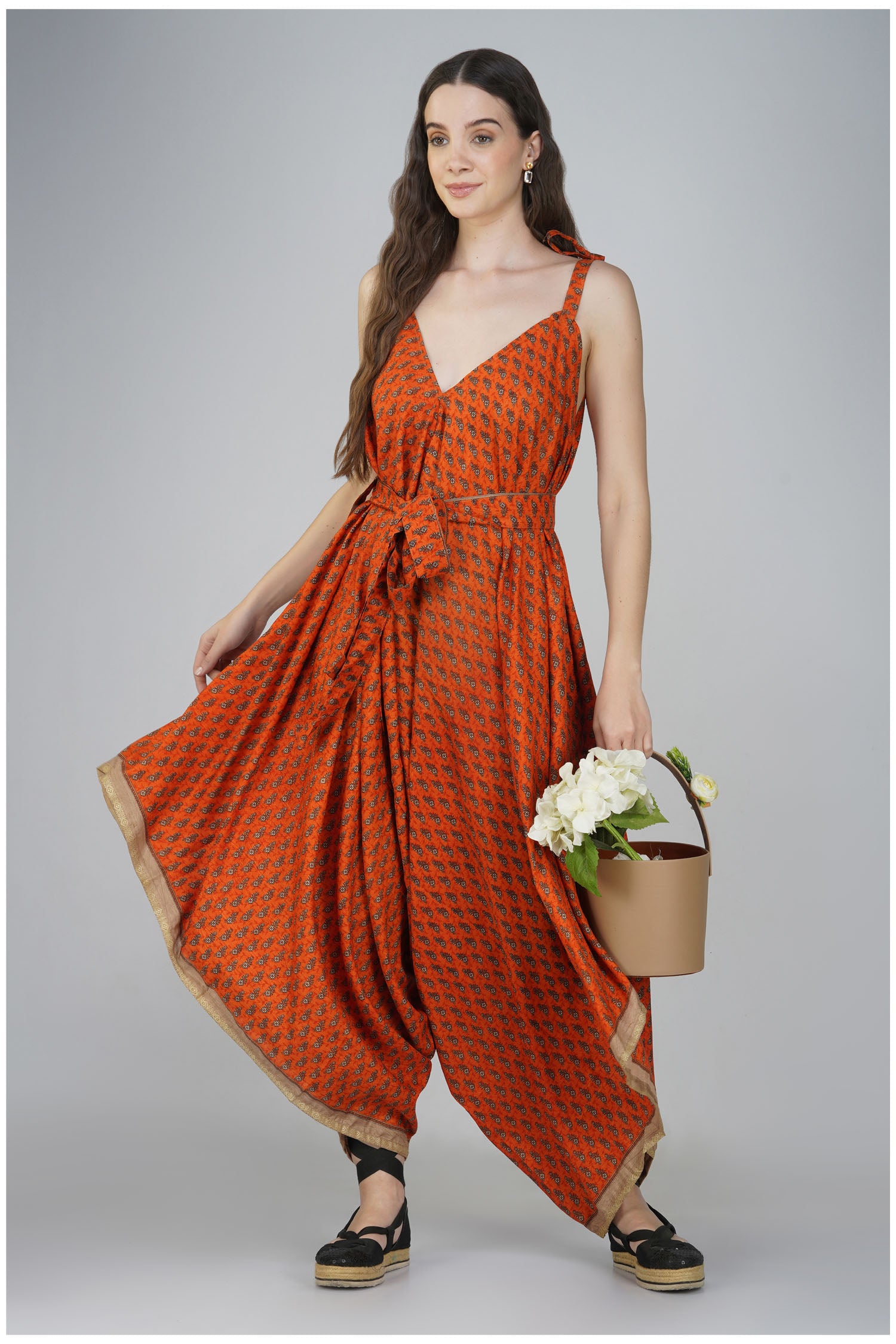 Full Length Jumpsuit - Burnt Orange