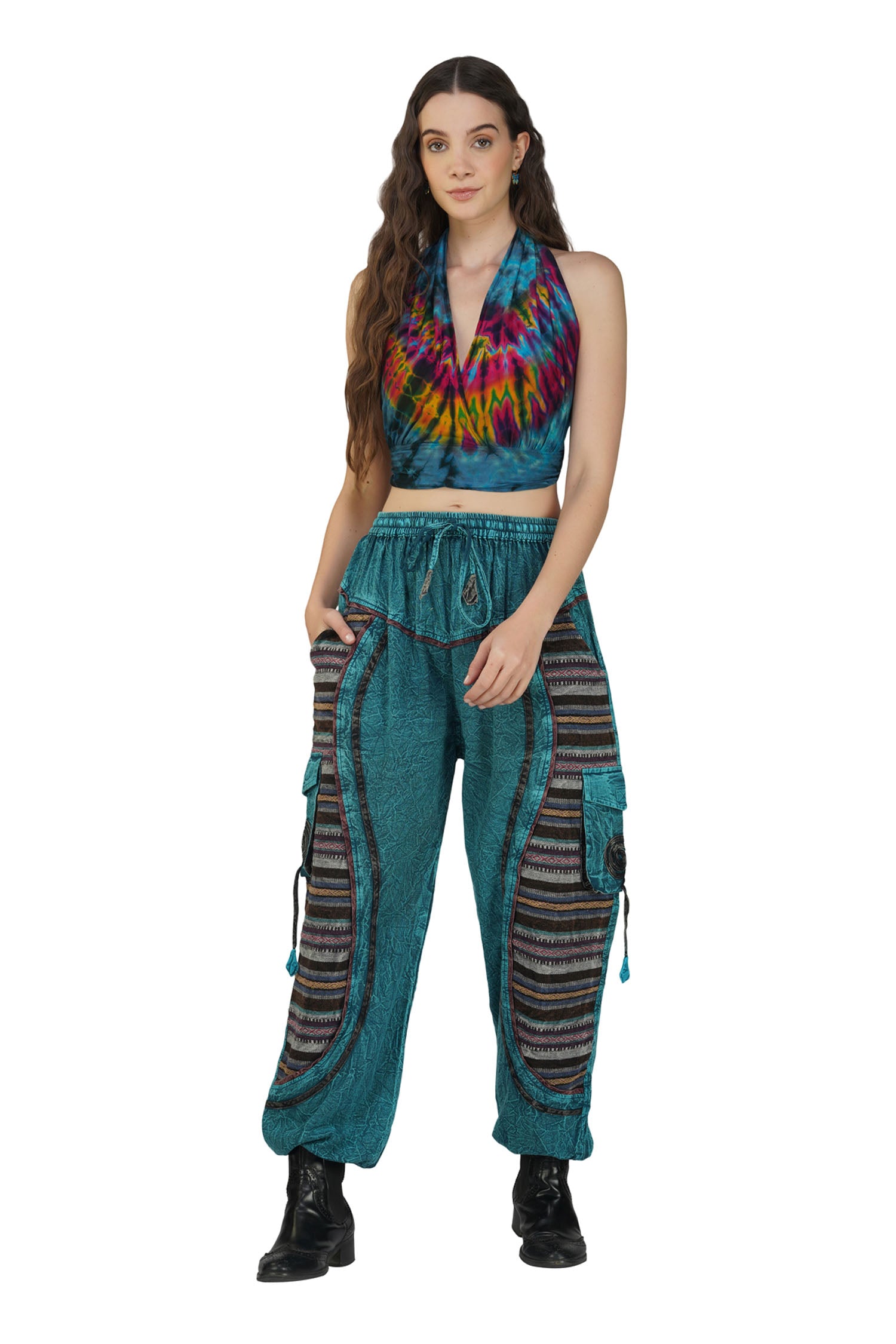 Hippie Harem Trousers - Turqouise