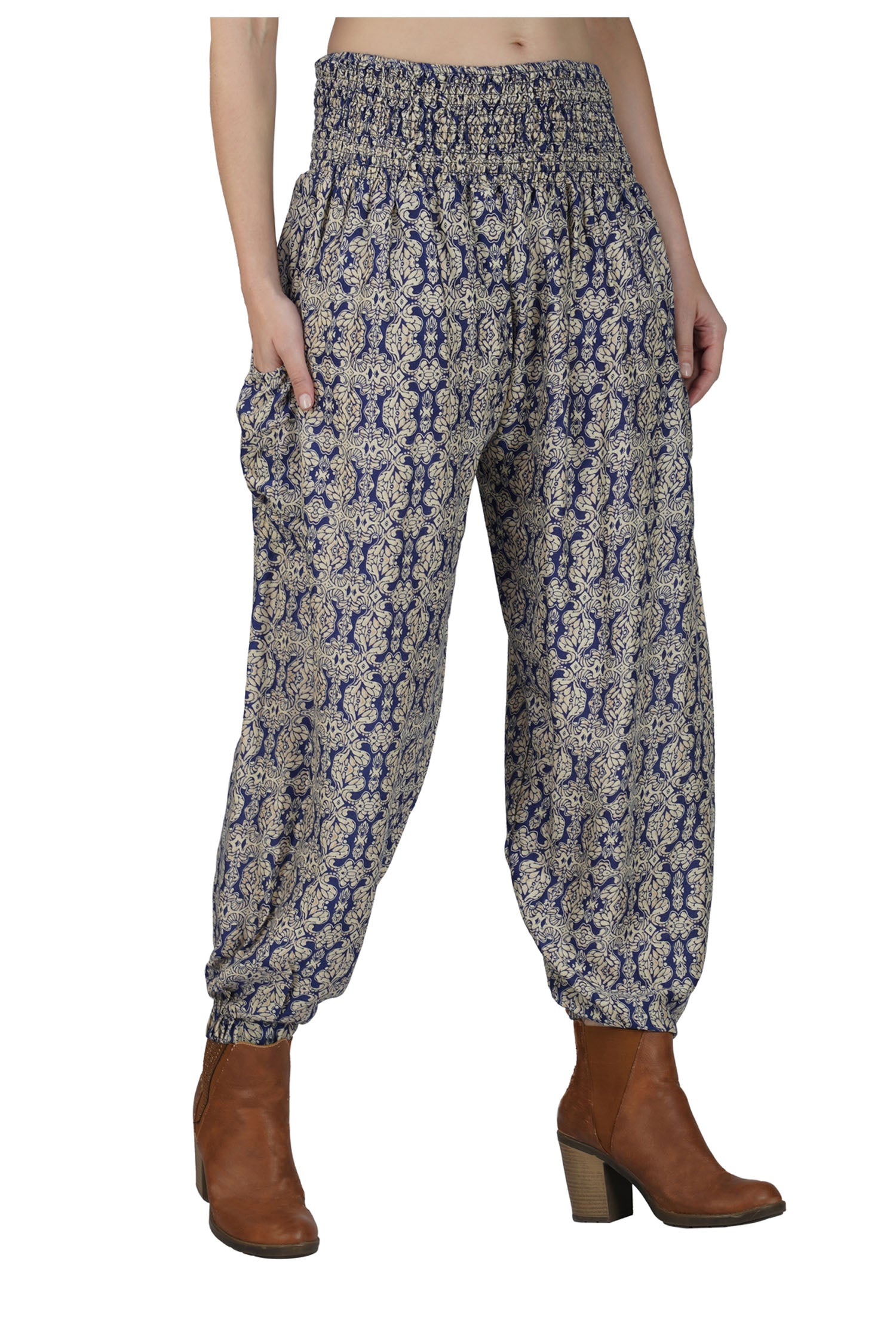 Women's Printed Pants - Grey