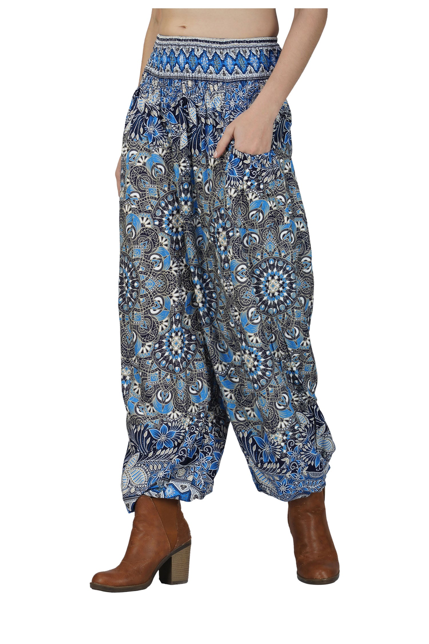 Women's Printed Pants - Blue