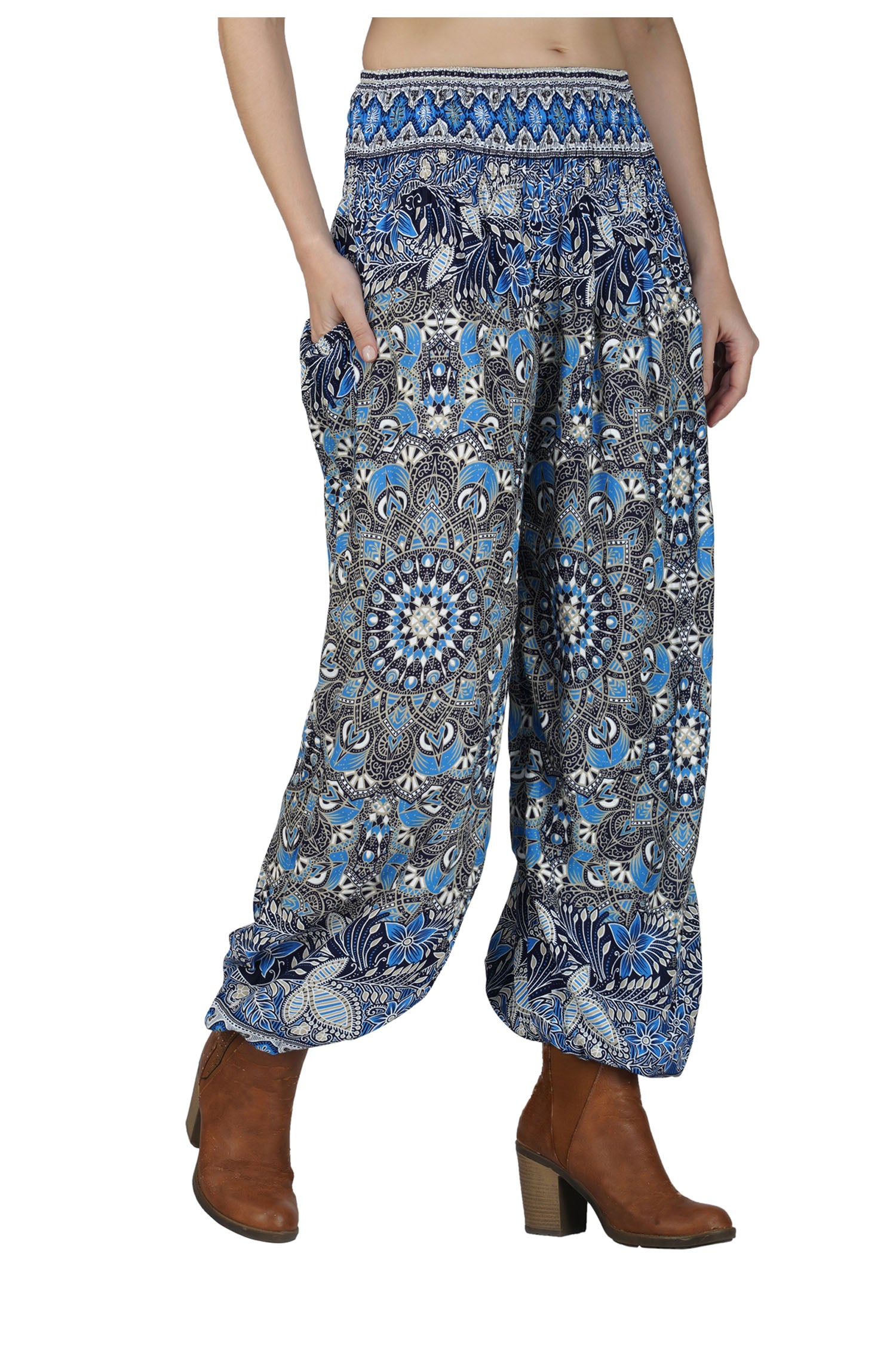 Women's Printed Pants - Blue