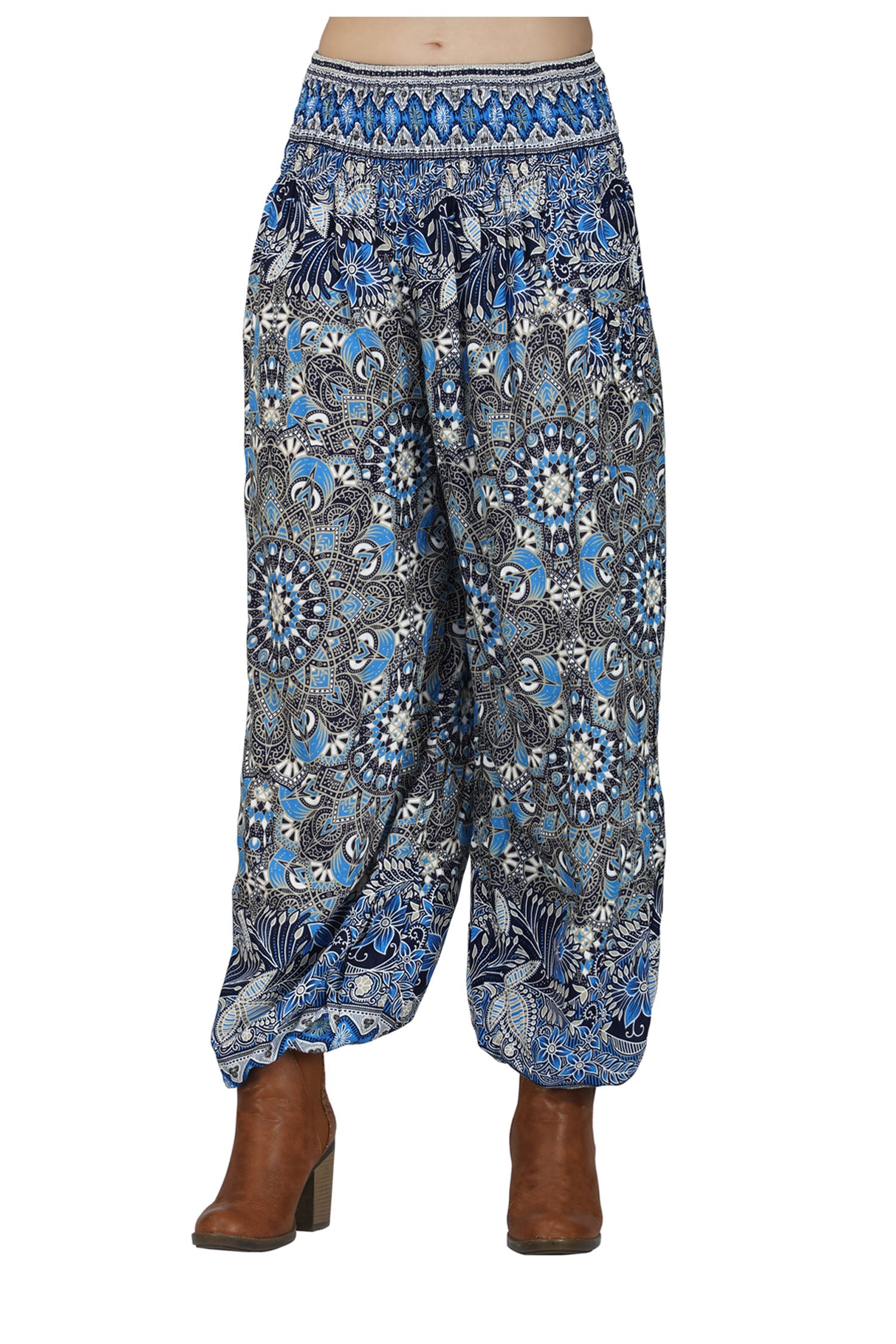 Women's Printed Pants - Blue