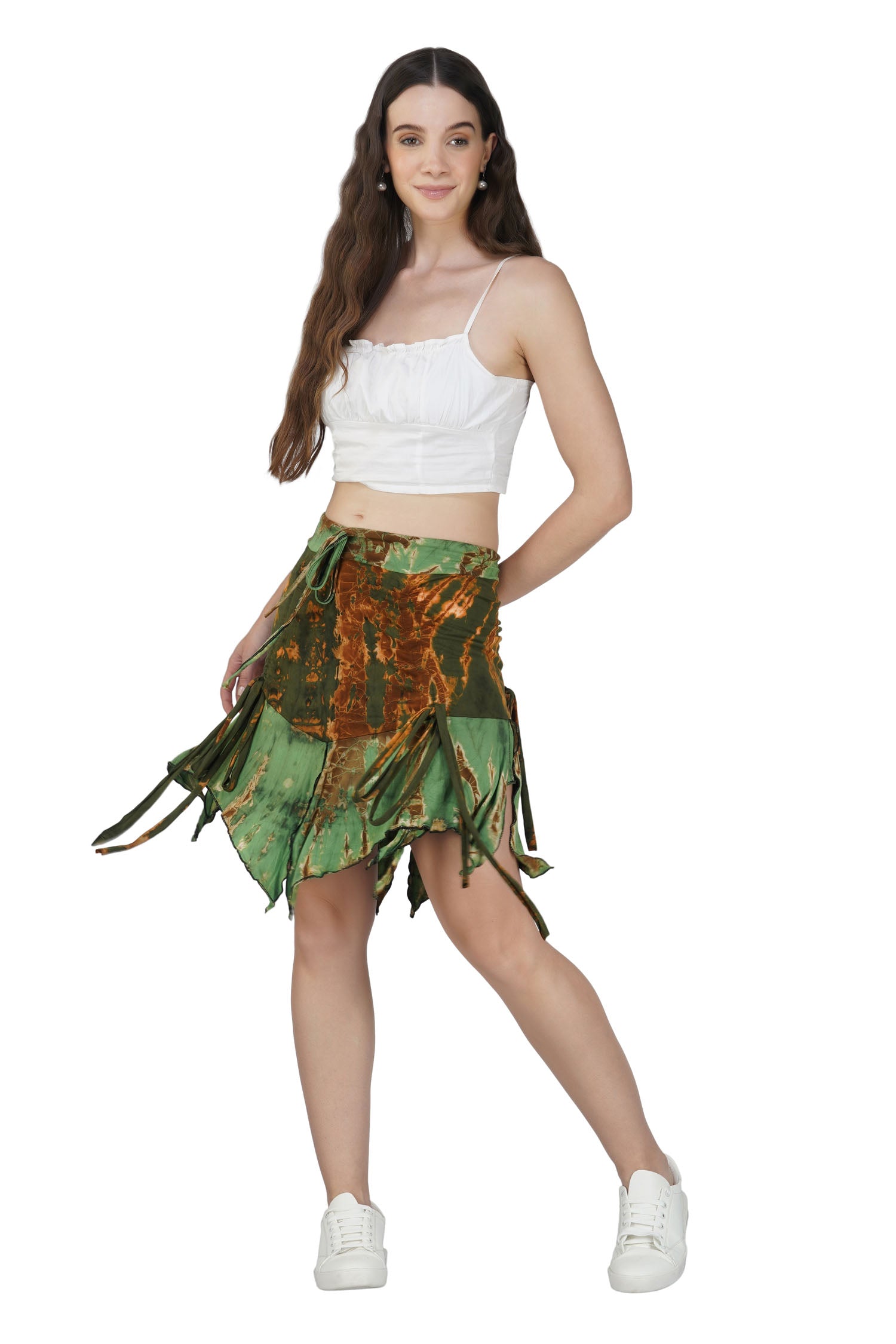 Tie Dyed Short Skirt - Green