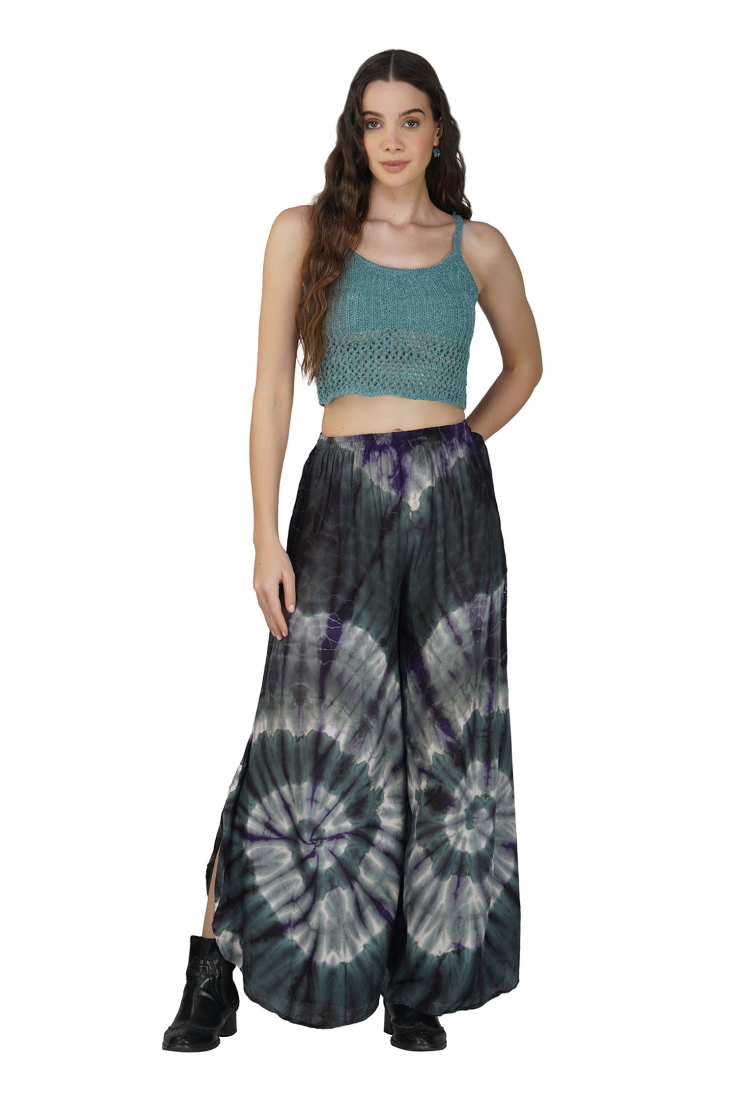 Tie Dye Harem Pants - Black