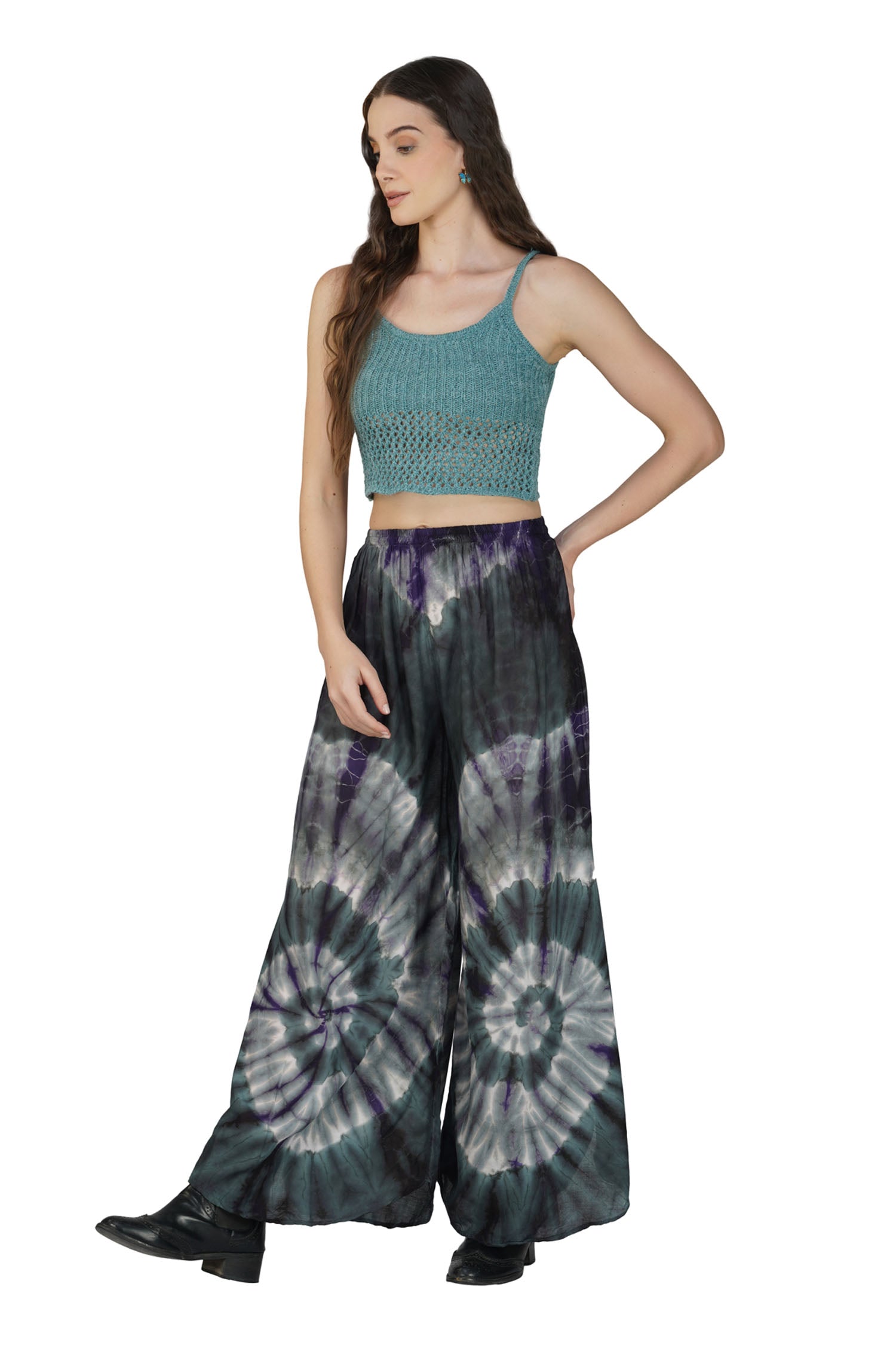 Tie Dye Harem Pants - Black